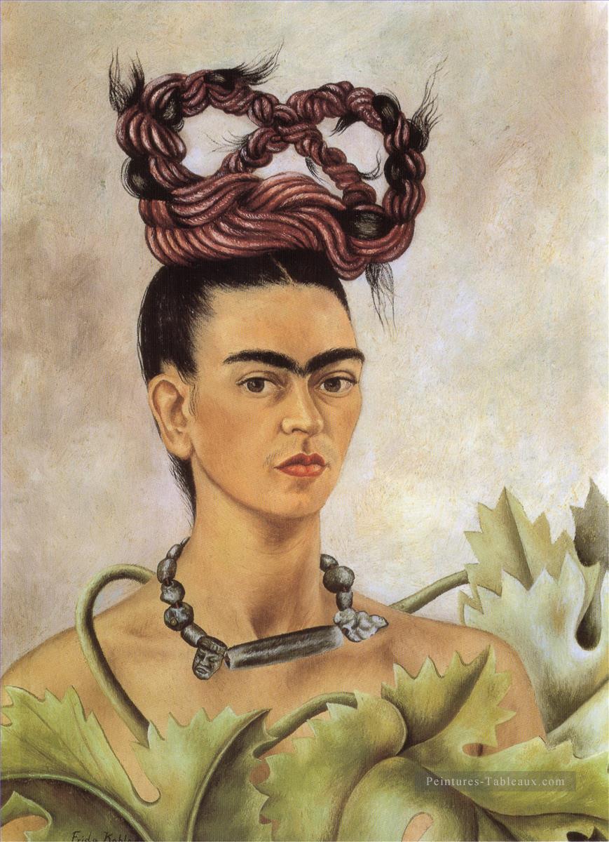 Autoportrait avec féminisme Braid Frida Kahlo Peintures à l'huile